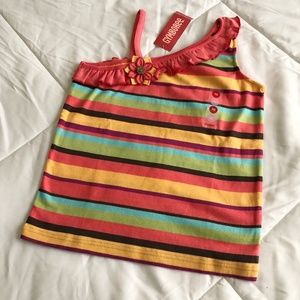 Gymboree Asymmetrical Striped Top with Flower
